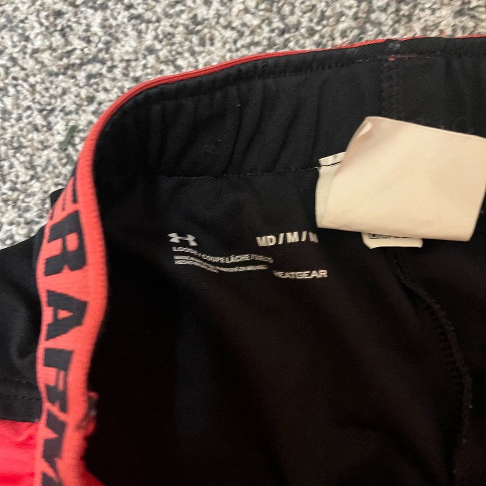 Under Armour Women's Black and Red Athletic Shorts - Picture 2 of 2